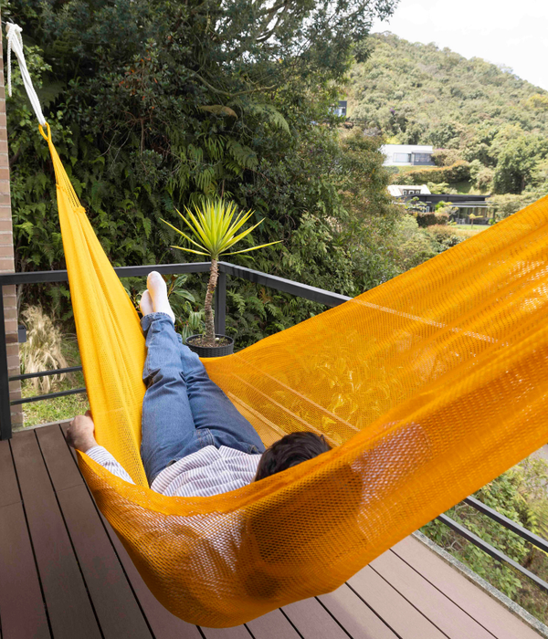 Hamaca Doble para Interiores y Exteriores | Amarilla