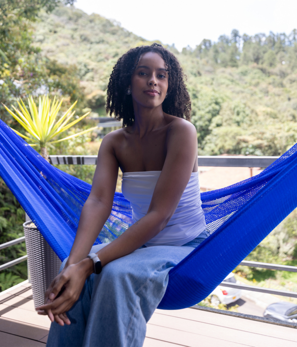 Hamaca Doble para Interiores y Exteriores | Azul