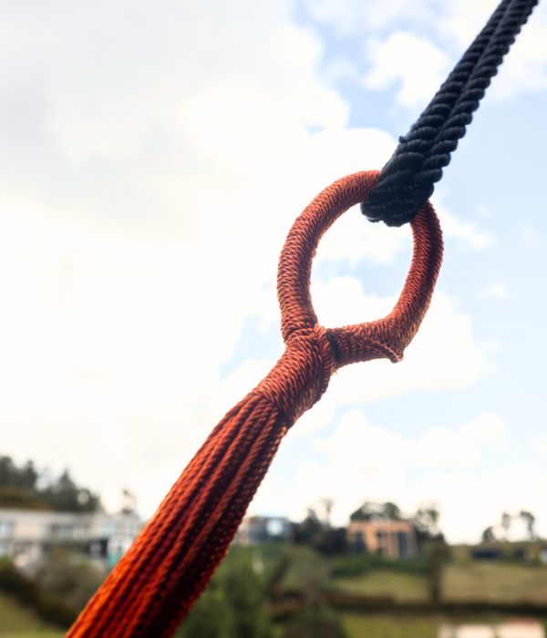 Hamaca Doble para Interiores y Exteriores | Roja Cobriza