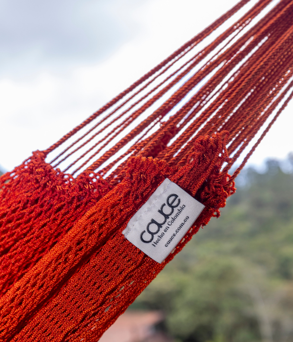 Hamaca Doble para Interiores y Exteriores | Roja Cobriza