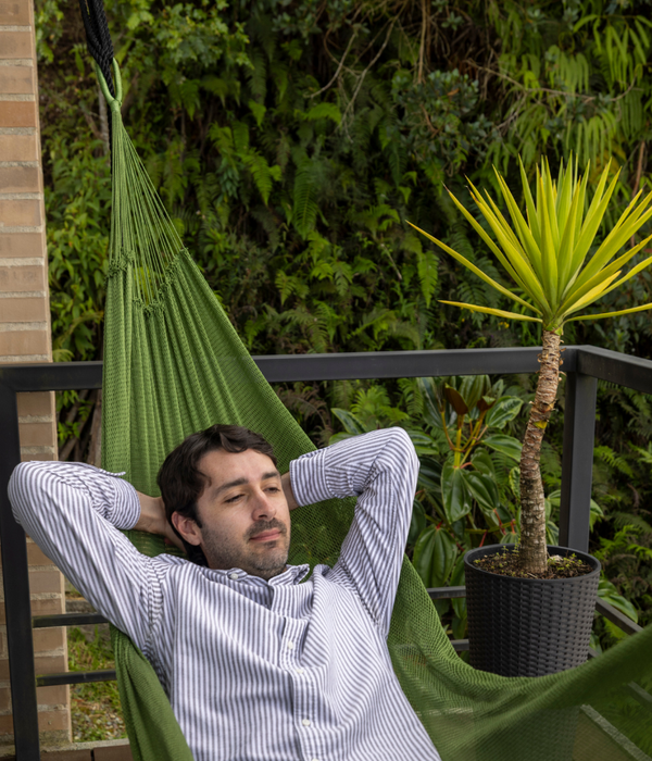Hamaca Doble para Interiores y Exteriores | Verde Militar