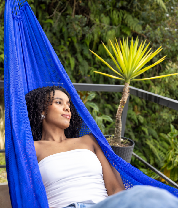 Hamaca Doble para Interiores y Exteriores | Azul