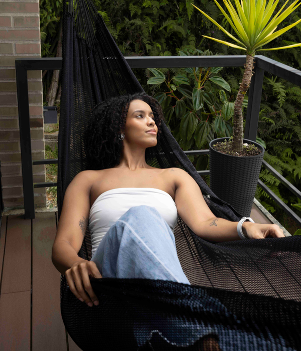 Hamaca Doble para Interiores y Exteriores | Negra