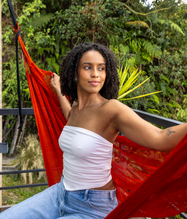 Hamaca Doble para Interiores y Exteriores | Roja Cobriza